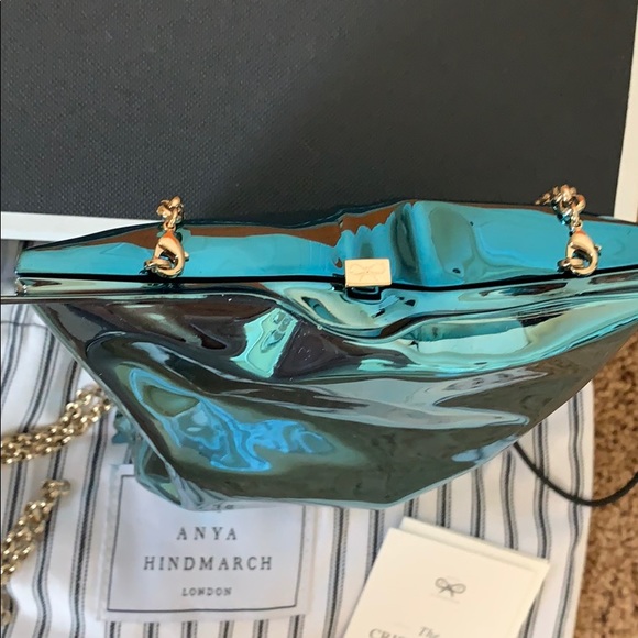 Crisp Turquoise Metal Crossbody Pouch - Picture 5 of 8